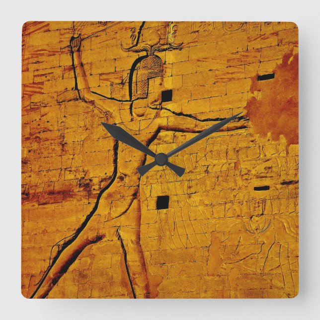 Hieroglyfisk åtgärd fyrkantig klocka (Framsida)