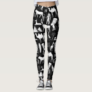 Hieroglyfisk Egypten Mönster Leggings