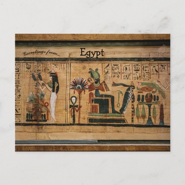 Hieroglyfisk konst i Egypten Vykort (Framsida)