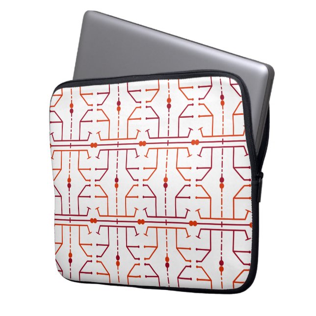 Hieroglyph Abstrakt Mönster Laptop sleeve 13 tum (Framsidan Vänster)