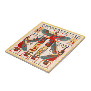 Hieroglyphics av egyptisk gudAmonRa Kakelplatta