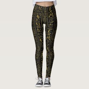 Hieroglyphics Egyptology, gamla symboler för Egypt Leggings