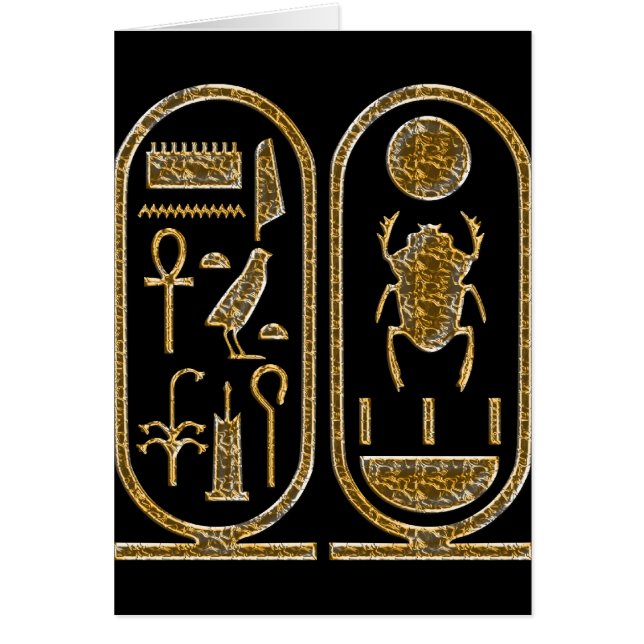 Hieroglyphics för kung Tut Hälsningskort (Framsidan)