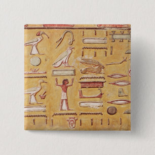 Hieroglyphics från graven av Seti mig Knapp