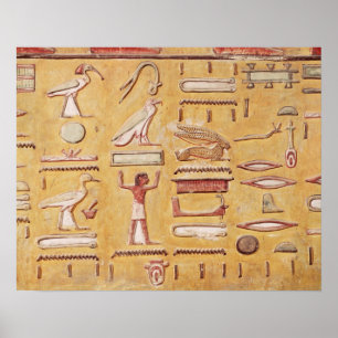 Hieroglyphics från graven av Seti mig Poster