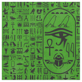 Hieroglyphicsgrönt Tyg