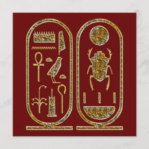 Hieroglyphicsinbjudningar för kung Tut Inbjudningar