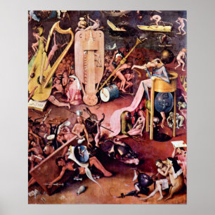 Hieronymus Bosch-helvetets trädgård, detaljer Poster