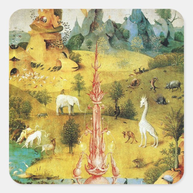 Hieronymus Bosch-målarkonst Fyrkantigt Klistermärke (Framsida)