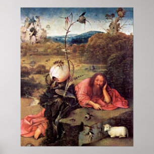 Hieronymus Bosch-Meditator St John det baptistiskt Poster