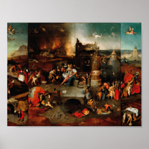 Hieronymus Bosch - Temptation of Saint Anthony Poster