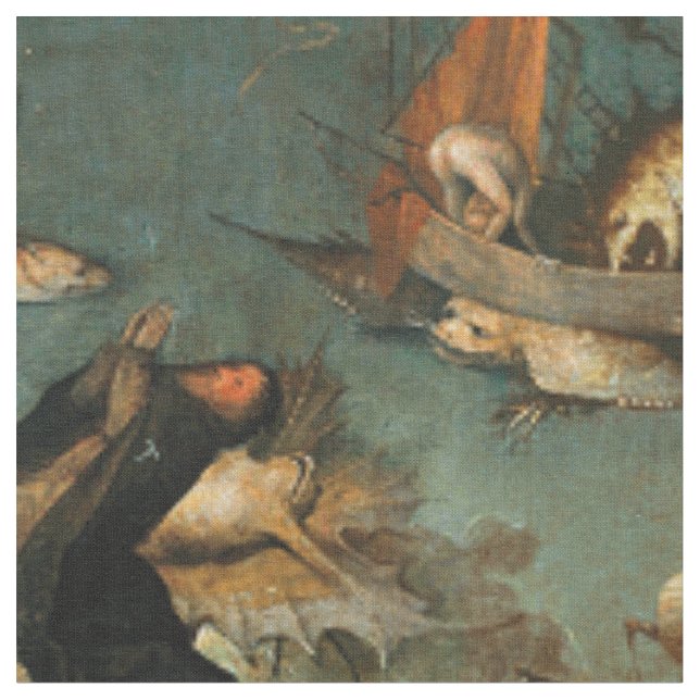 Hieronymus Bosch - Temptation of Saint Anthony Tyg (Närbild)