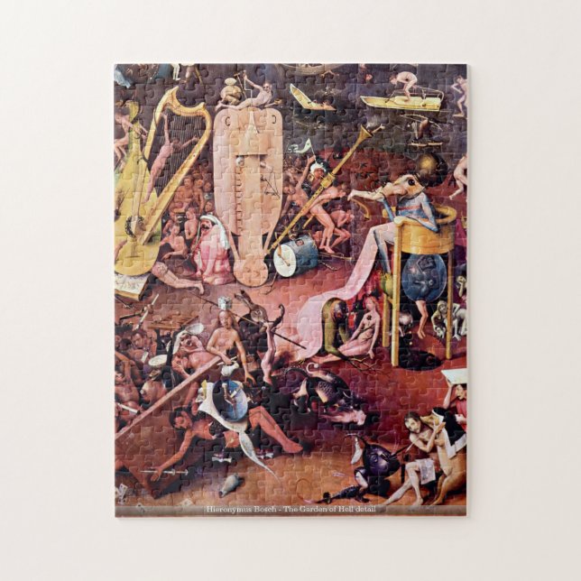 Hieronymus Bosch - trädgården av helvete Pussel (Vertikal)
