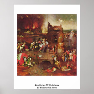Hieronymus Boschs frestelse mot St.Anthony Poster