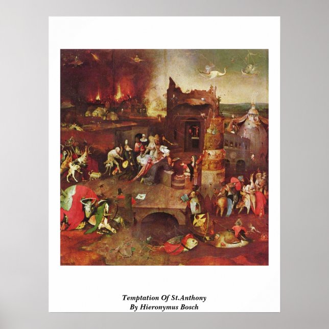 Hieronymus Boschs frestelse mot St.Anthony Poster (Framsidan)