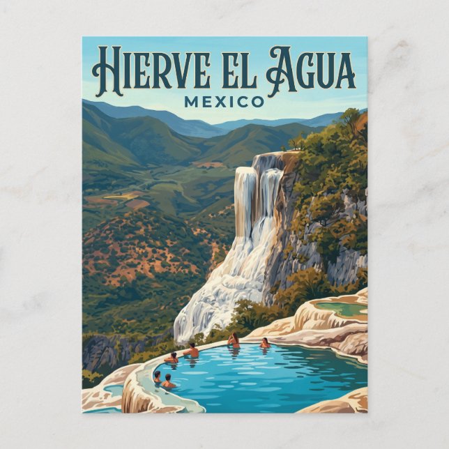 Hierve el Agua Förstenade vattenfall Mexiko Vykort (Framsida)