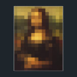 Hige Pixelated Mona Lisa Digital Art Vykort<br><div class="desc">En pixelversion av den klassiska målningen Mona Lisa. En modern roligt av Mona Lisa återskapades som pixelkonst. Lustigt vykort.</div>