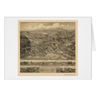Higganum panorama- karta för CT - 1881 Hälsningskort