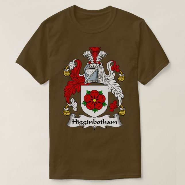 Higginbotham Jackar Arm Family Crest T Shirt (Design framsida)