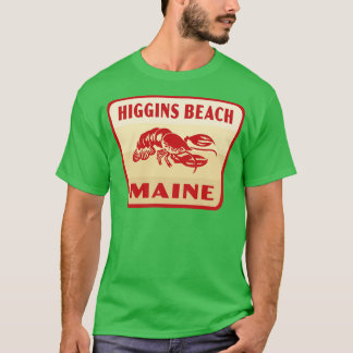 Higgins Beach Maine Retro Badge Tan T Shirt