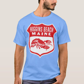 Higgins Beach Maine Retro Shield Red T Shirt