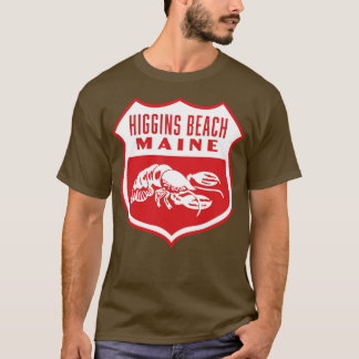 Higgins Beach Maine Retro Shield White T Shirt