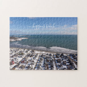 Higgins Beach Offsäsong Birdseye Winter Ocean Pussel