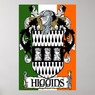 Higgins Jackar Arm Irish Flagga Print Poster