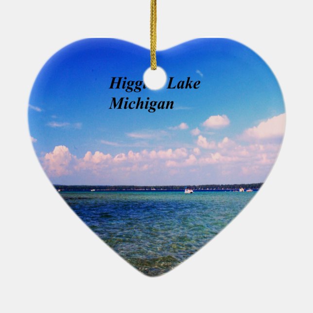 Higgins Lake Michigan Julgransprydnad Keramik (Baksidan)
