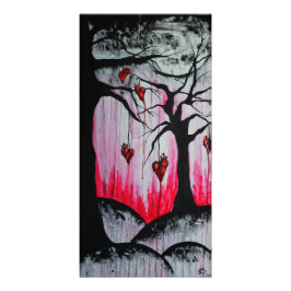 High and Dry Heart Träd Surreal Goth Original Art Fototryck