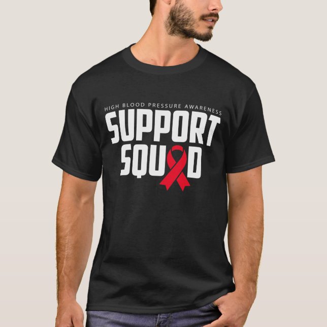 High Blood Pressure Awareness Red Ribbon Support S T Shirt (Framsida)