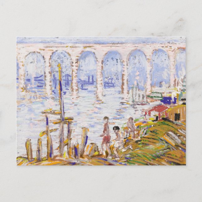 High Bridge Harlem River | George Luks Vykort (Framsida)