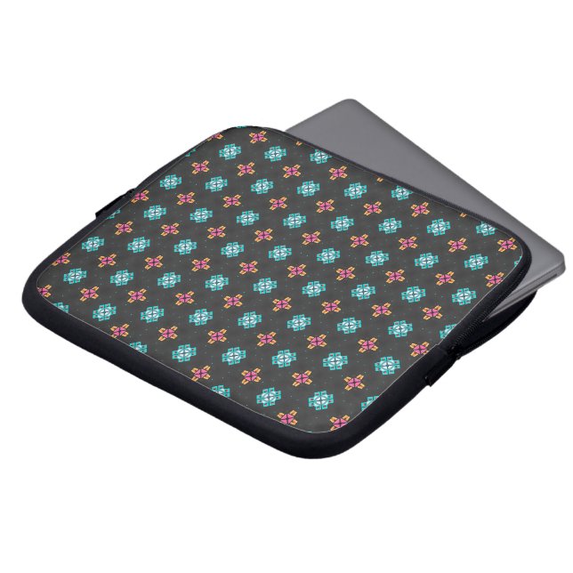 High-Contrast Black and Neon Geometric Laptop Case Laptop Fodral (Framsida topp)