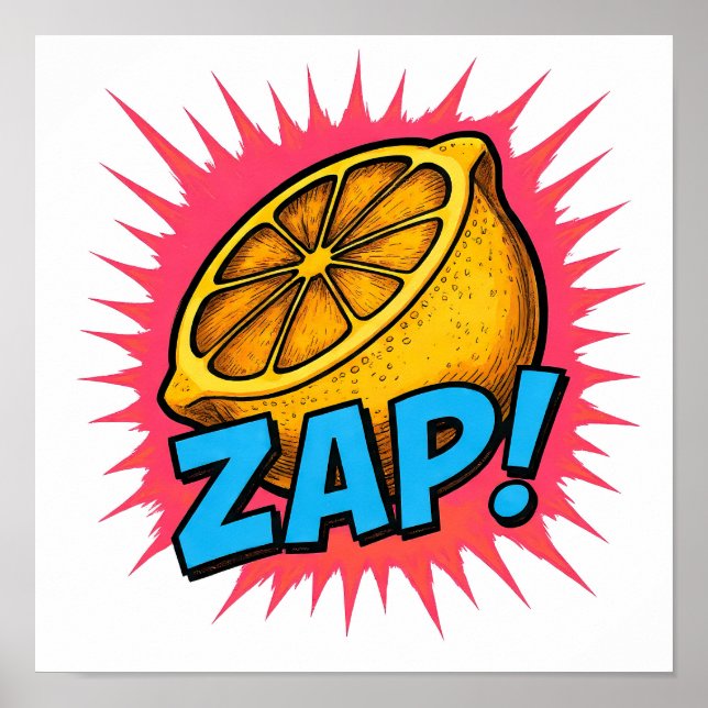 High Contrast Flat Color Graphic: Zealous Zapping  Poster (Framsidan)