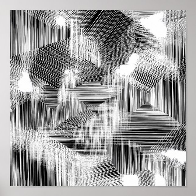 High-Contrast Geometric Depth Decoupage Template Poster (Framsidan)