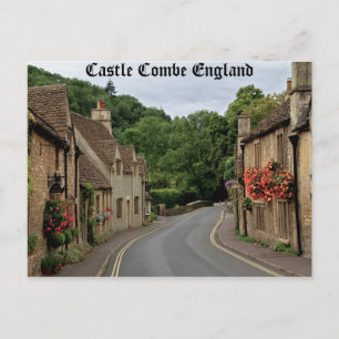 High def-fotografi av Castle Combe England Vykort
