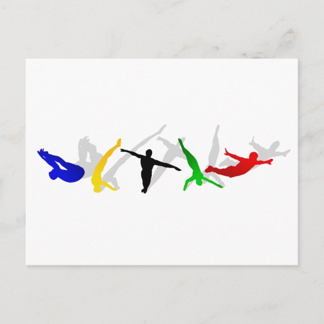 High Divers High Diving Springboard Platform Sport Vykort (Framsida)