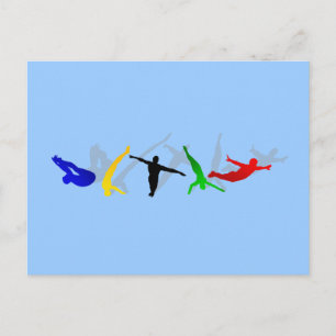 High Divers High Diving Springboard Platform Sport Vykort