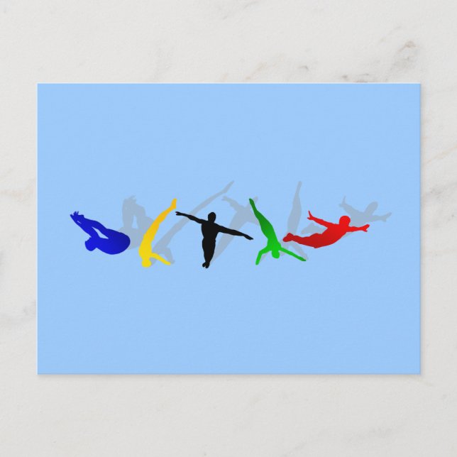 High Divers High Diving Springboard Platform Sport Vykort (Framsida)