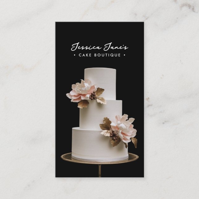 High-End Cakes/Boutique Bakery Anpassningsbar Phot Visitkort (Framsida)