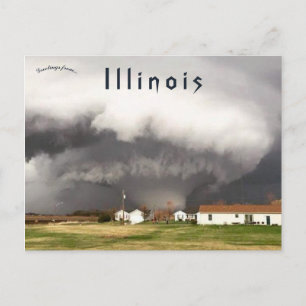 High End EF4 Wedge Tornado nära Rochelle Illinois Vykort