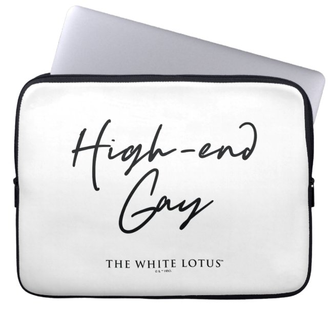 High-End Gay - den vita Lotus Laptop Fodral (Framsidan)