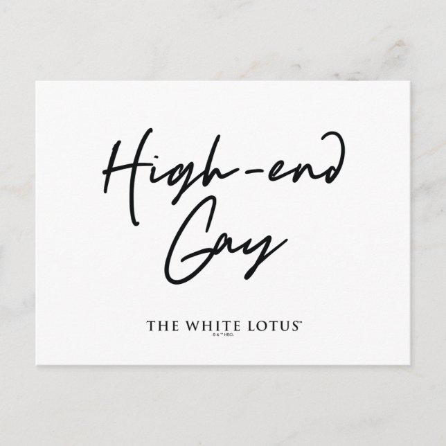 High-End Gay - den vita Lotus Vykort (Framsida)