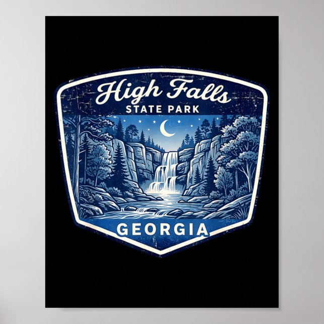 High falls delstatliga park vattenfall natur vandr poster (Framsidan)