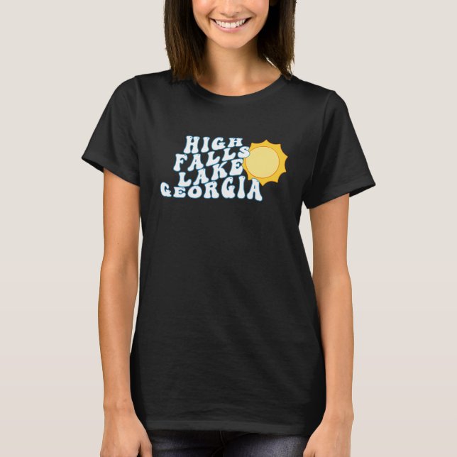 High Falls Lake Georgia GA Retro Family Vacation S T Shirt (Framsida)
