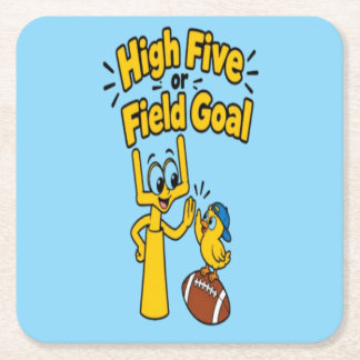 High Five eller Field Goal Tecknad Barnkläder Underlägg Papper Kvadrat