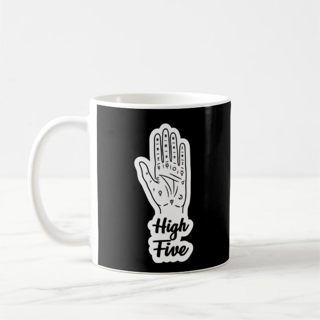High Five Palmistry Hand Spådom Mystisk  Kaffemugg (Vänster)