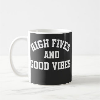 High Fives and Good Vibes Retro Coffee Mug Kaffemugg