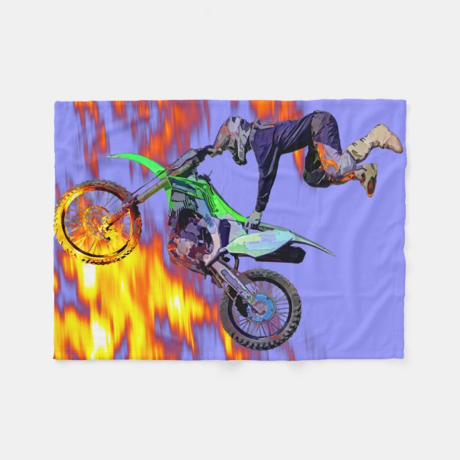 High Flies Freestyle Motocross Rider Fleecefilt (Framsidan (Horisontell))