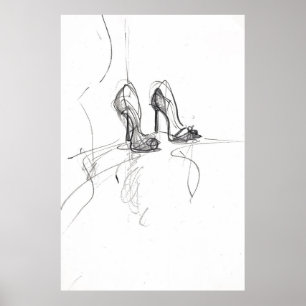 High Heel Mode Sketch - Poster